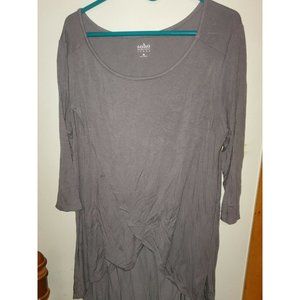 Soho Jeans New York & Company Long T-Shirt, Women's XL, Gray/Light Blue